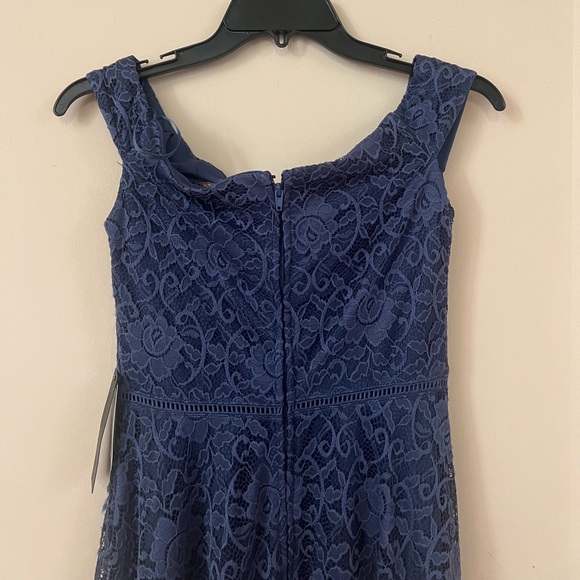 Jodi Kristopher Denim Blue Lace Dress Size 3 - Picture 5 of 10
